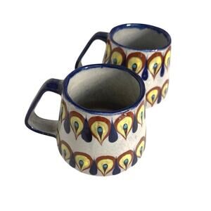 Handcrafted ceramic mugs San Antonio Plop Guatemala Set of 2 mugs
